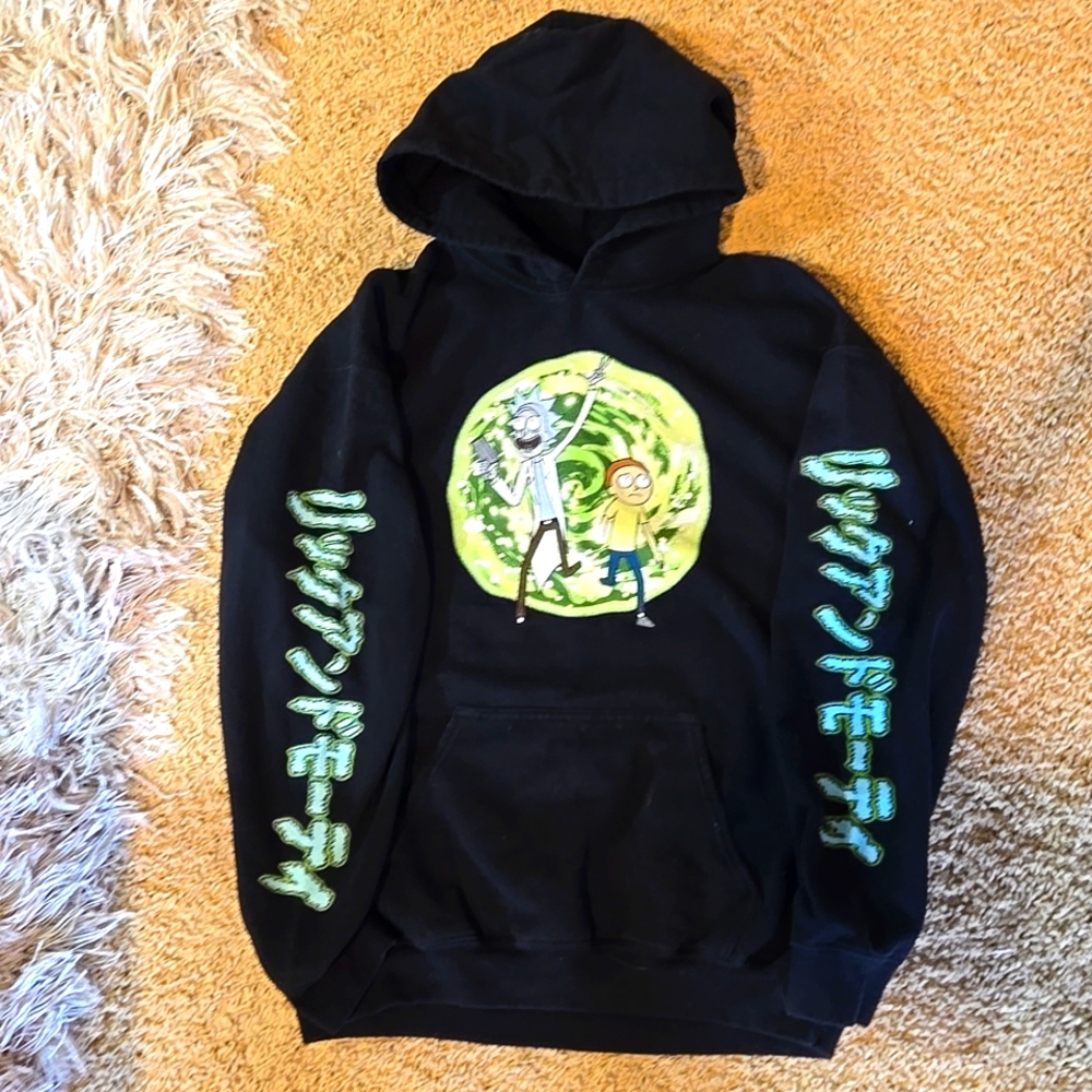 Rick And Morty Hooded Sweat Shirt Size L